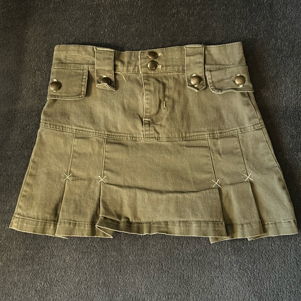 One Step Up Girls Size 8 Olive Green Cargo Skirt